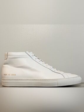 COMMON PROJECTS ORIGINAL ACHILLES MID WHITE 7 EU 40 MINIMALIST $550 ITALY